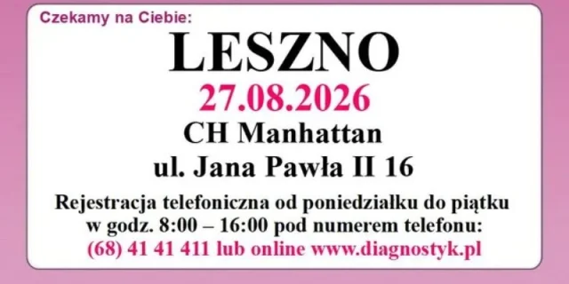 Bezpłatne badania mammograficzne w Lesznie